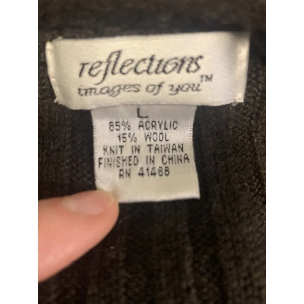 Reflections Long Ribbed Knit Button‎ Up Sweater Cardigan Size L - Picture 4 of 7